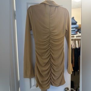 Plunged wrap mini dress